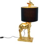 lampe girafe dorée design avec abat-jour noir décoration moderne