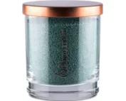 Bougie sable vert émeraude inodore design luxe en verre transparent