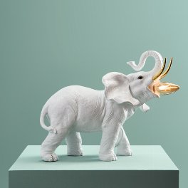 lampe éléphant design blanc et or décoration moderne