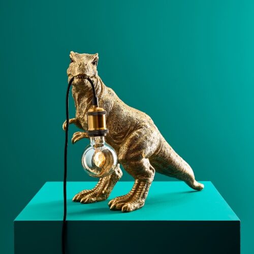 lampe dinosaure design dorée décoration originale moderne