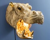 applique murale hippopotame doré lampe murale design