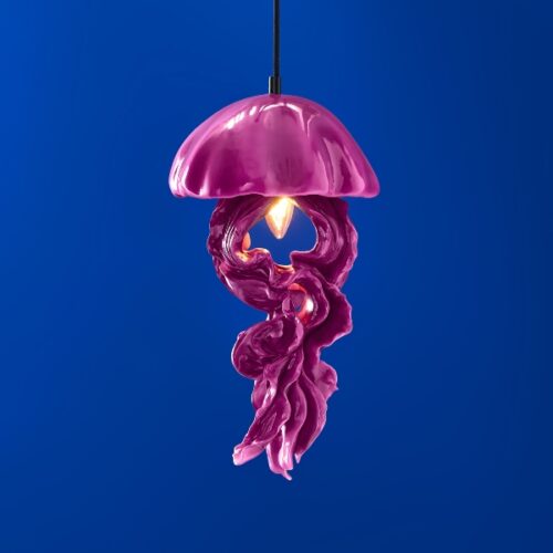 suspension méduse design rose luminaire artistique moderne décoration intérieure originale