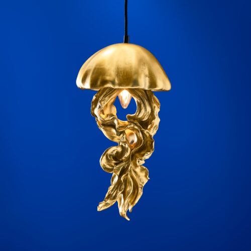 suspension méduse dorée design luminaire décoratif original