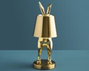 lampe lapin or design avec abat-jour luminaire décorati