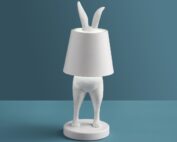 lampe lapin blanc design avec abat-jour luminaire décoratif