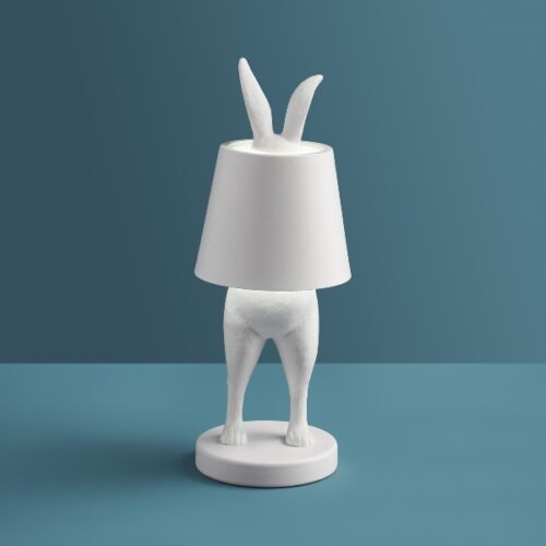 lampe lapin blanc design avec abat-jour luminaire décoratif