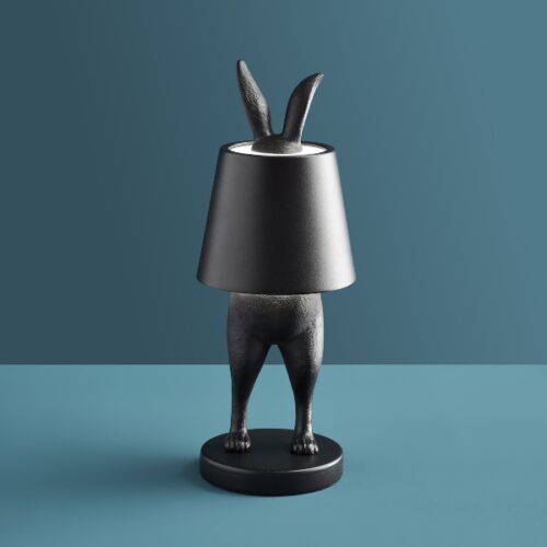 lampe lapin noire design avec abat-jour luminaire décoratif