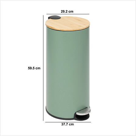 Poubelle à Pédale Design 30L Vert Sauge Bambou Modern Color – Image 6