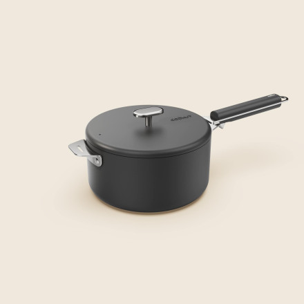 couvercle casserole design noir minimaliste poignée métal