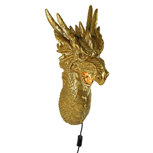 lampe murale dragon doré design luxe