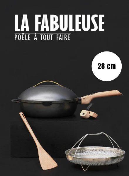 poele multifonction design meteor 28 cm tous feux avec couvercle