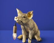 lampe cochon doré design moderne